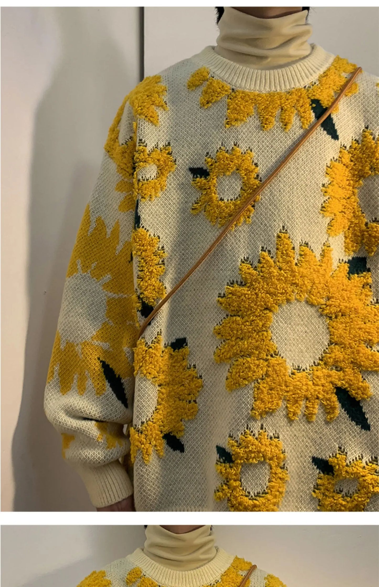 Men's Flocking Floral Sweater™ Baggy Spring Autumn Japanese Style Retro Knitwear