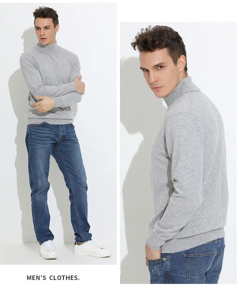 Men's Sweater™ Turtleneck Cashmere Cotton Blend Knitted Pullover