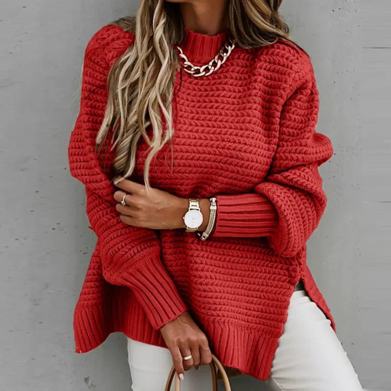 Women's Knitted Pullover ™ Loose Long Sleeve Crew Neck Sweater