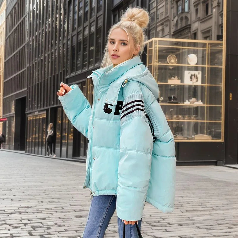 Women's Cotton Jacket™ Thick Loose Color Blocked Parkas Jacket