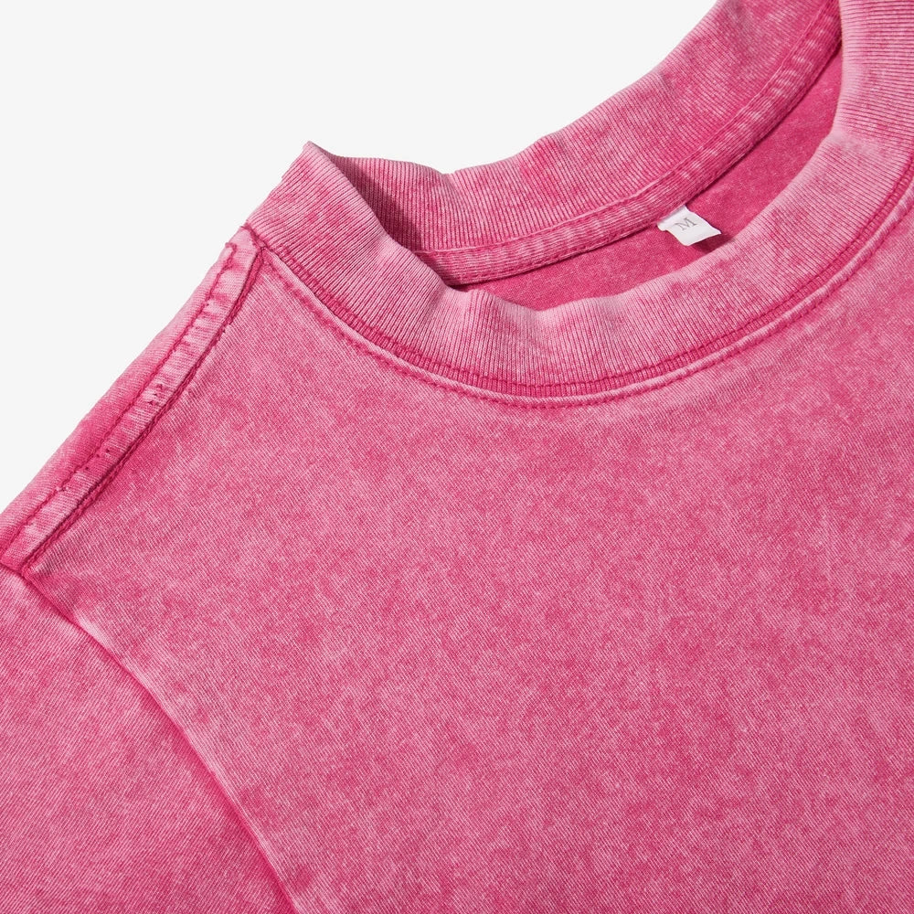 Women's Short Washed T-Shirts™ Soft Cotton Short Sleeve Retro Crop Tees