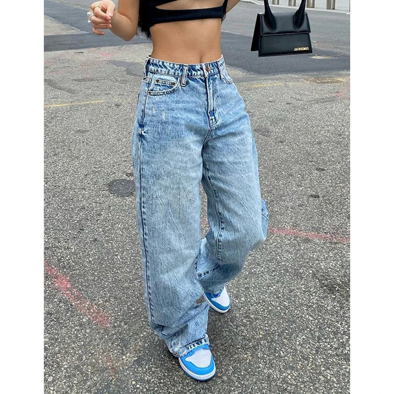 Women's Jeans™ Y2K Aesthetic Mid Waist Baggy Loose Denim Pants