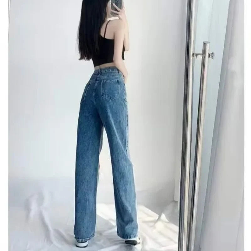 Women's High-Waisted Slim Jeans™ Plus Size Straight-Leg Long Pants