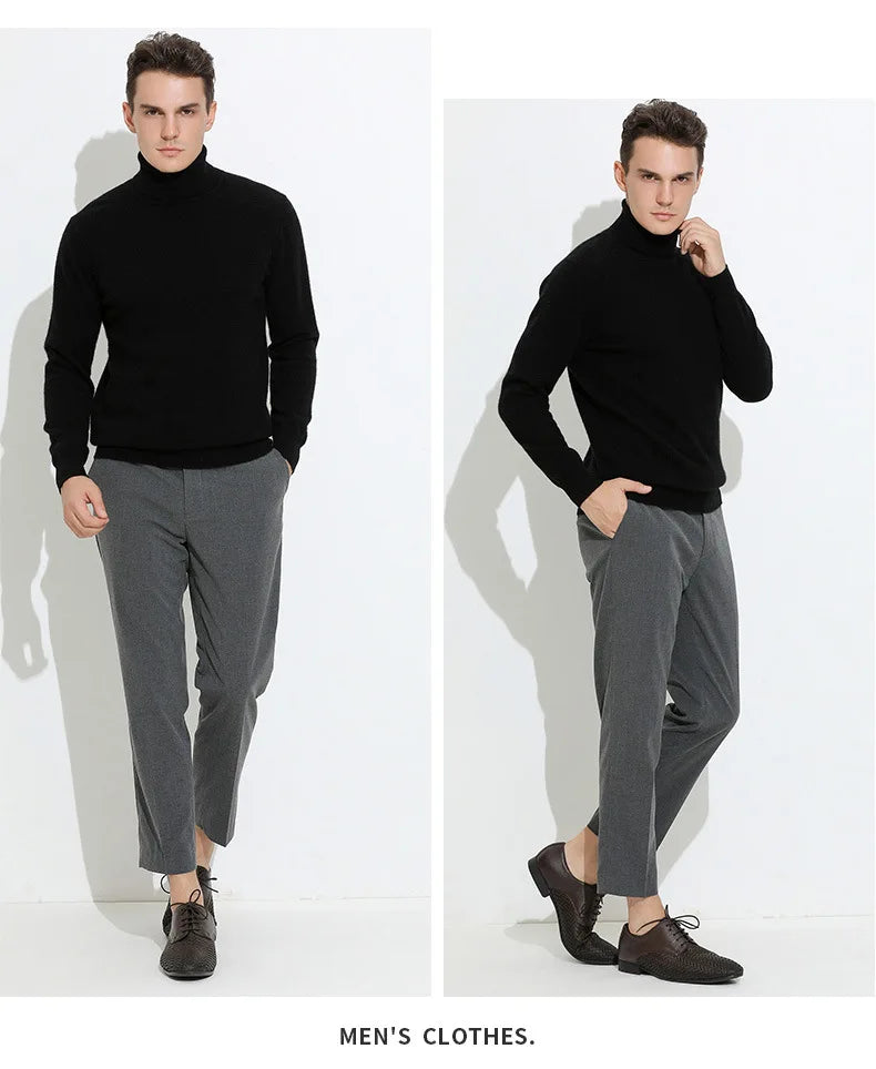 Men's Sweater™ Turtleneck Cashmere Cotton Blend Knitted Pullover