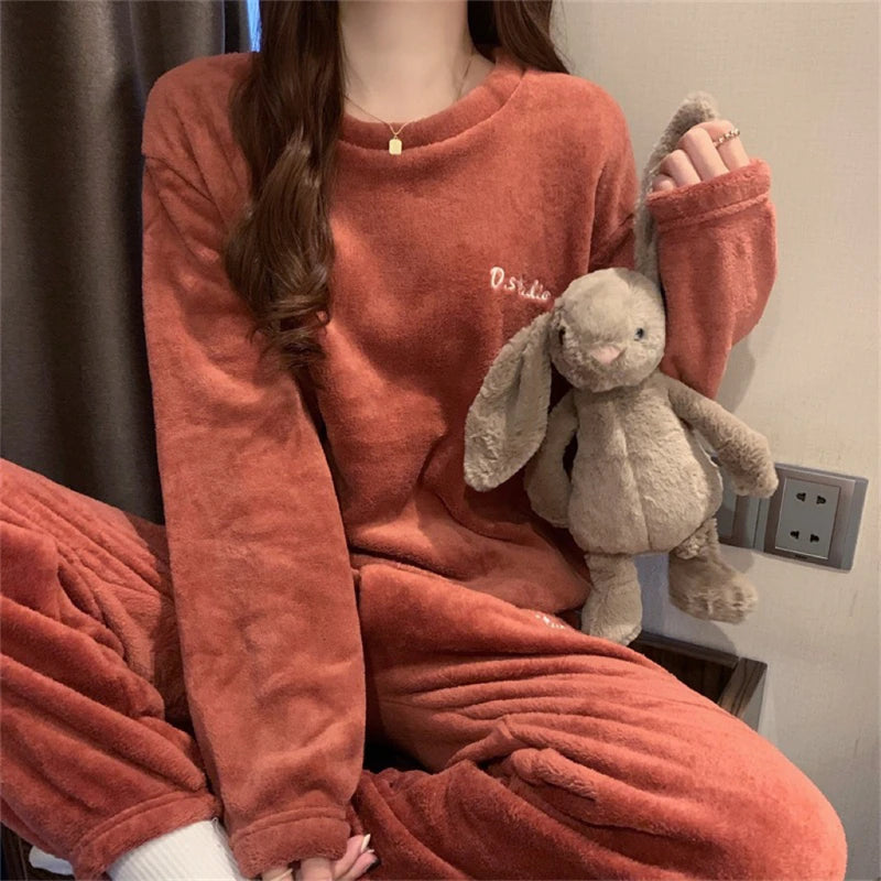 Women's ITOOLIN Cashmere Pajama Set™ Woolen Pullovers And Pants 2 pieces Sets