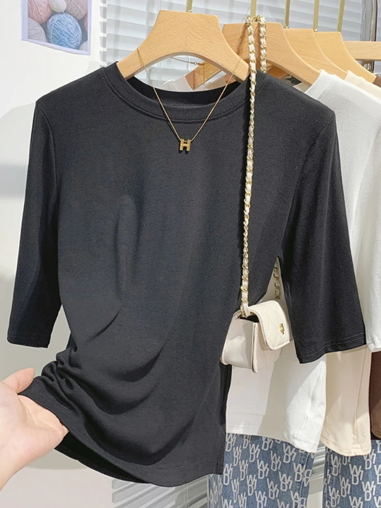 Women's T-shirt™ AOSSVIAO Summer Cotton Crew Neck Short Sleeve Tops Shirts
