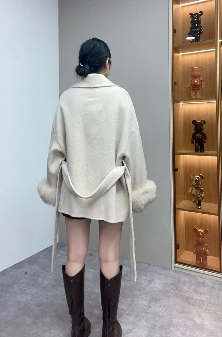 Women's Faux Fox™ Cashmere Short Jacket High End Double-sided Wool Fur Coat
