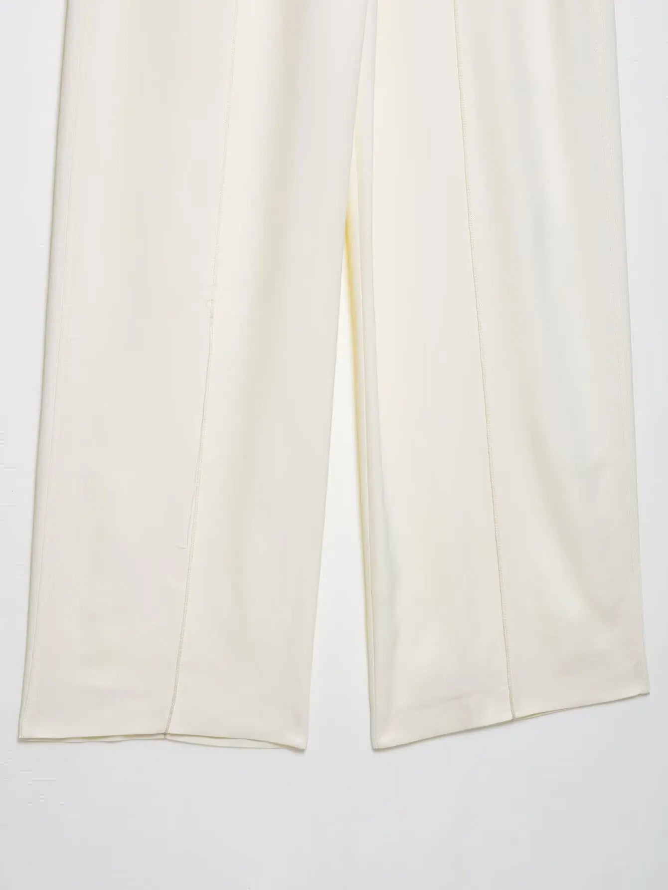 Women's Suit Set™ EDSA Asymmetric Hem Open Back Halter Neck Blouse Mid-rise Straight Long Trousers Suits