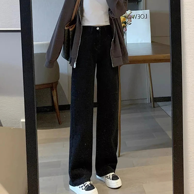Women's Vintage Wide Leg Jeans™ High Waist Retro Denim Trousers