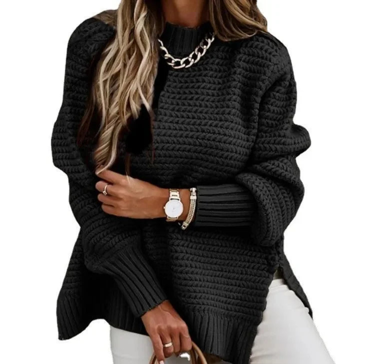 Women's Knitted Pullover ™ Loose Long Sleeve Crew Neck Sweater
