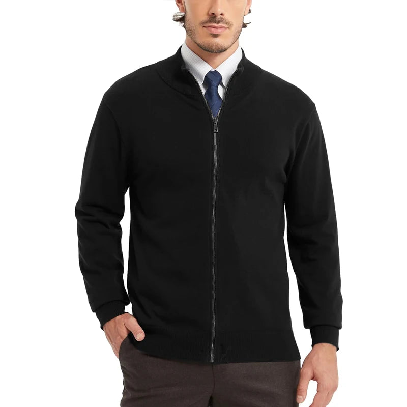 Men's Full Zip Up Sweater™ Stand Collar Lightweight Knitted Cardigan