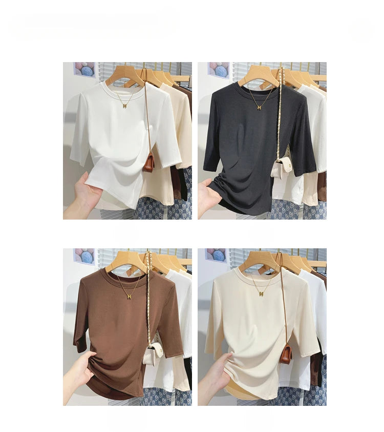 Women's T-shirt™ AOSSVIAO Summer Cotton Crew Neck Short Sleeve Tops Shirts