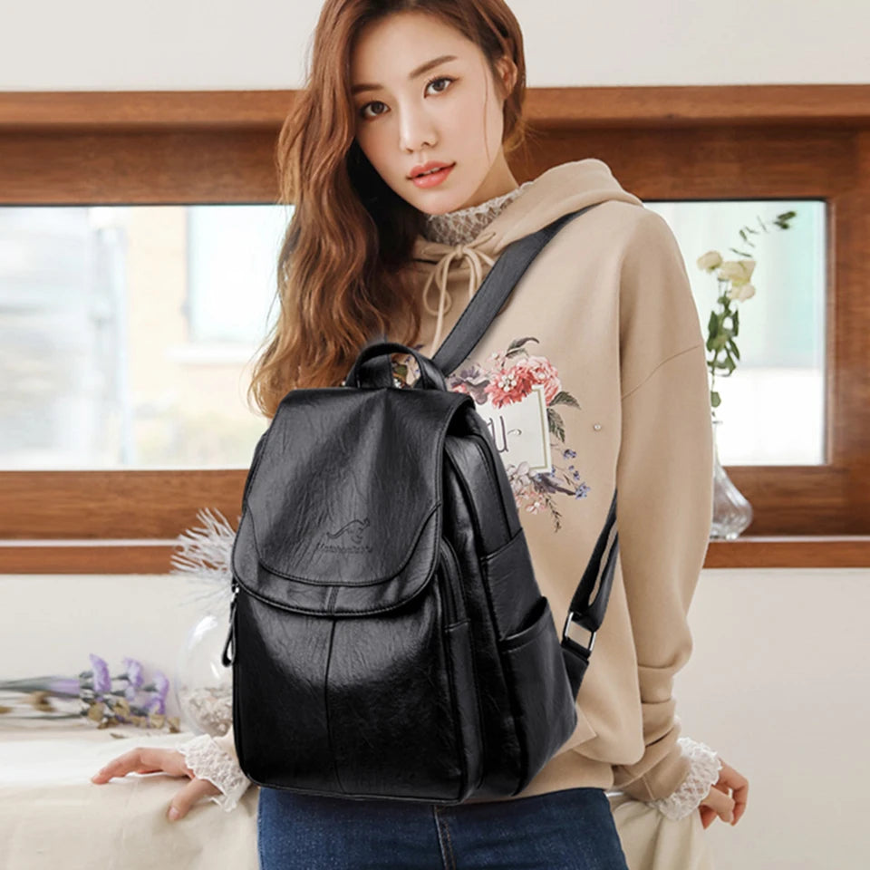 Women's Rucksack Large Capacity Backpack™ PU Leather Vintage Backpack