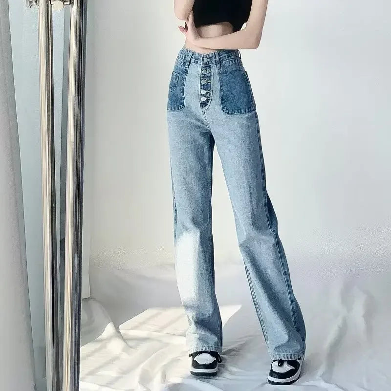 Women's High-Waisted Slim Jeans™ Plus Size Straight-Leg Long Pants