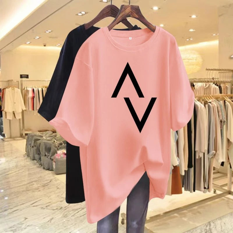 Women's Summer T-Shirt™ Loose cotton women's printed round neck short sleeved t-shirt
