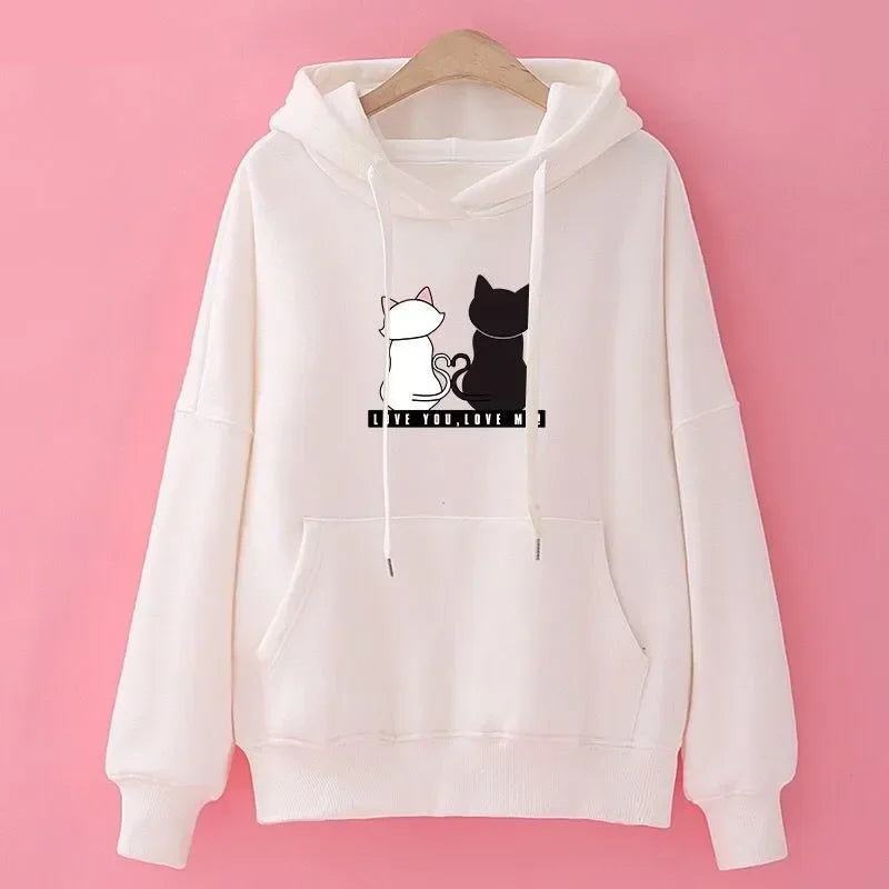 Women's Hoodies™ Autumn Spring Long Sleeve Harajuku Cat Print Sweatshirts
