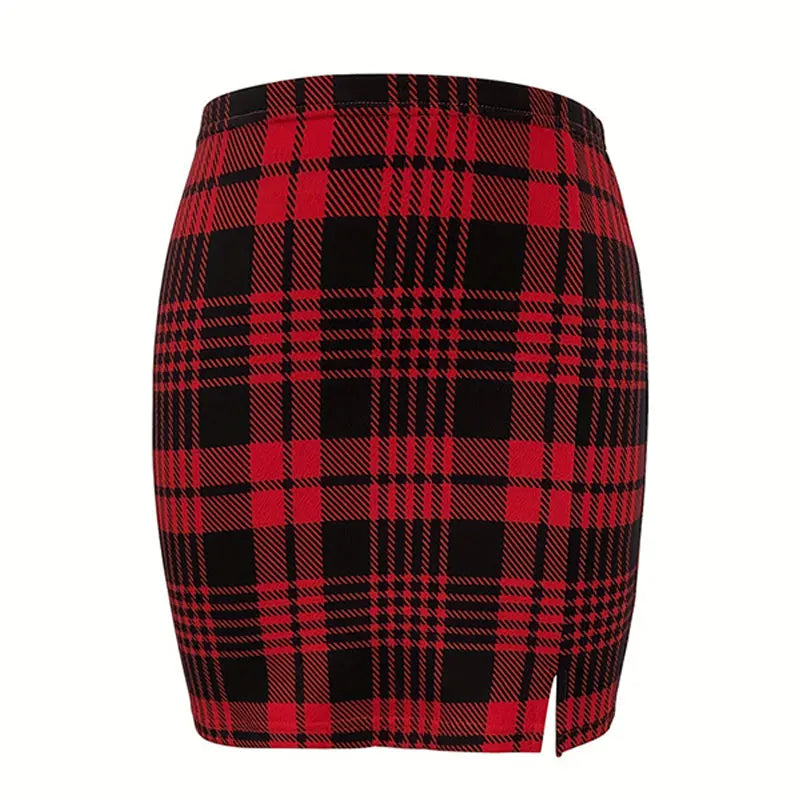 Women's Plaid Skirt™ Elegant Pencil High Waist Lady Short Skirt