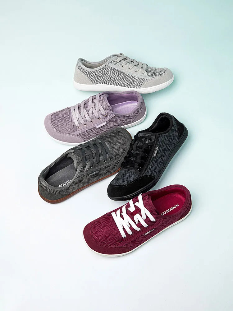 Men and Women's HOBIBEAR Barefoot Shoes™ Wide Toe Minimalist Cowhide Leather Lace Up Sneakers