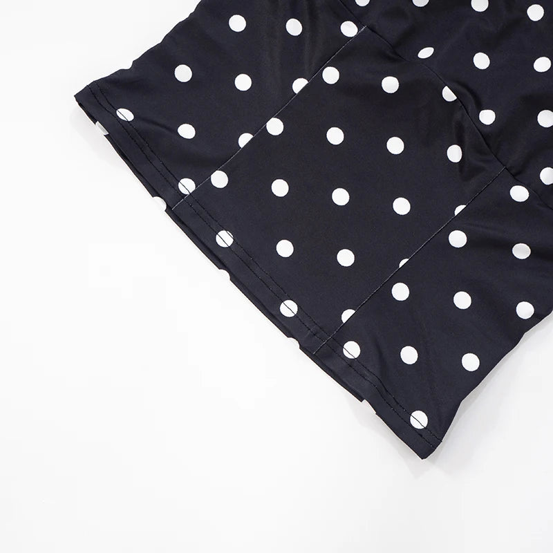 Women's CUTENOVA Polka Dot Set™ Hanging Neck Plunge Tank Top + Slim Long Skirt
