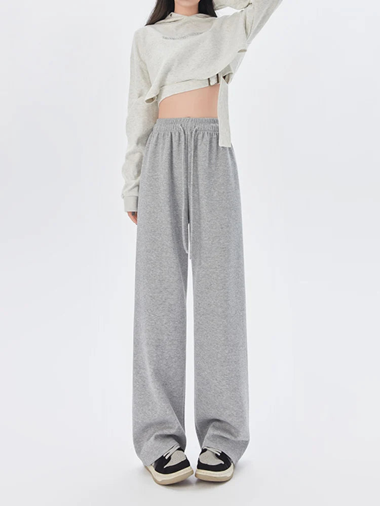 Women's Long Trousers™ Wide leg Elastic Waist Straight Knitted Trousers