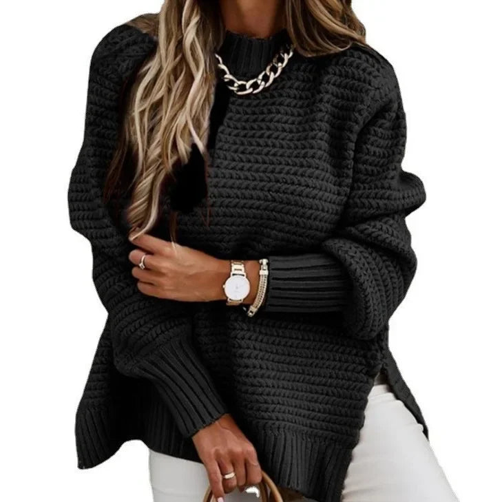 Women's Knitted Pullover ™ Loose Long Sleeve Crew Neck Sweater