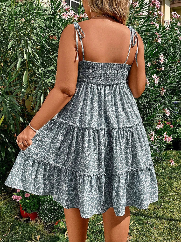 Women's Plus Size Floral Dresses™ Half Bodycon Short Sleeve Summer Sling Comfortable Dresses