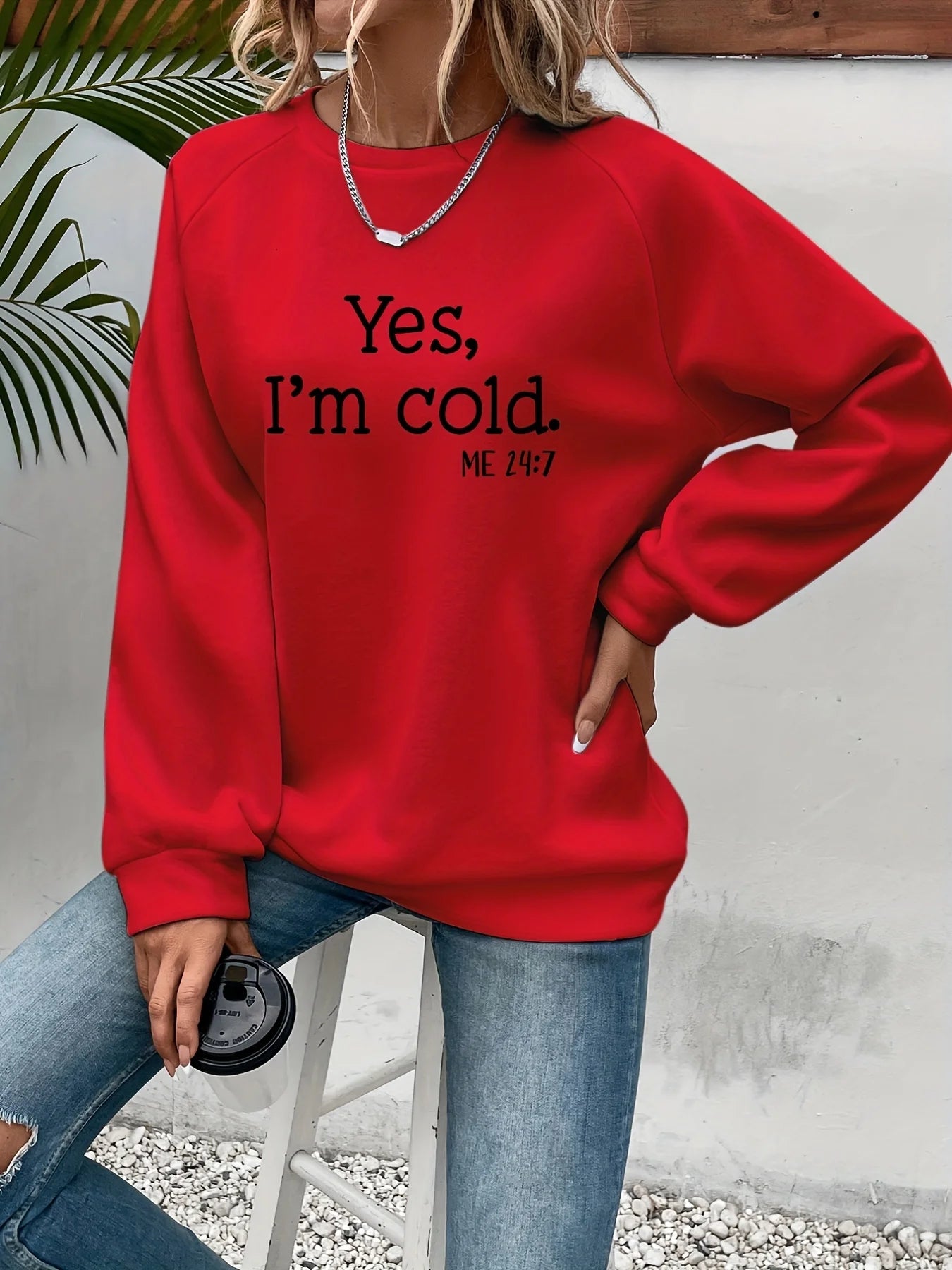 Women's Letter Printed Sweatshirts™ Long Sleeves Crewneck Warm Pullovers Clothing