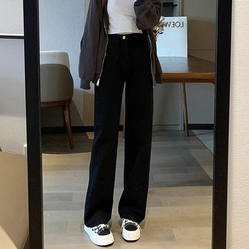 Women's Vintage Wide Leg Jeans™ High Waist Retro Denim Trousers