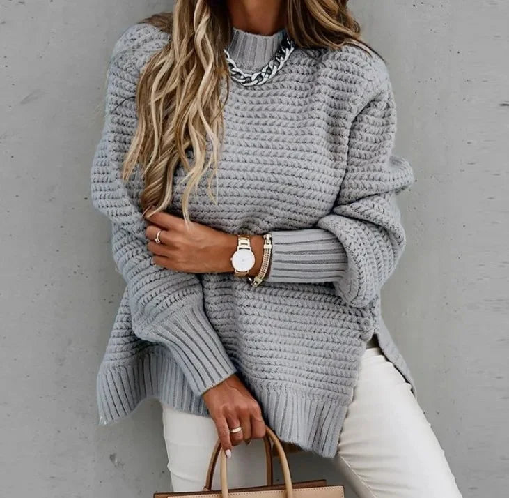 Women's Knitted Pullover ™ Loose Long Sleeve Crew Neck Sweater