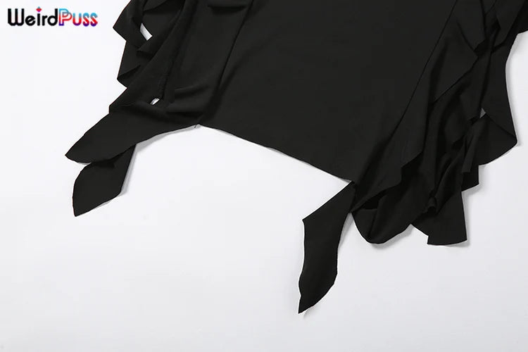 Women's Elegant Strapless Dress™ Irregular Tassel Trend Skinny Split Maxi Bodycon Dress