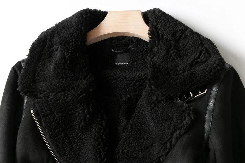 ZACK RAIN Women's Jacket™ Vintage Fur Integrated Lapel Long Sleeves Jackets