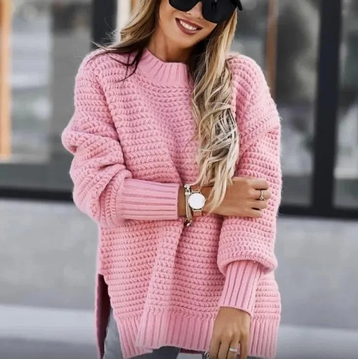 Women's Knitted Pullover ™ Loose Long Sleeve Crew Neck Sweater