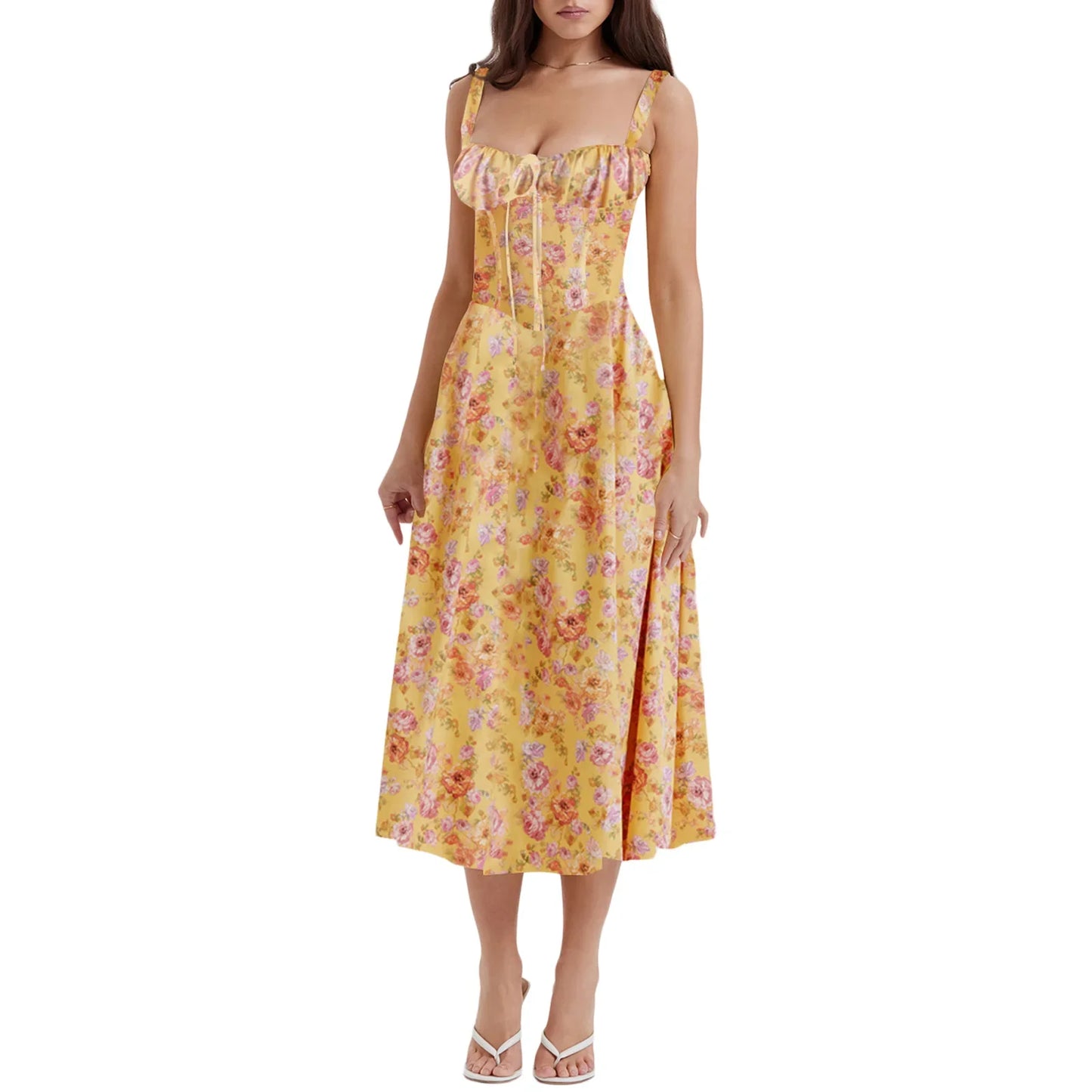Women's Long Dresses™ Elegant Casual Tied Waist-fitted Slimming Sleeveless Side Slit Dress