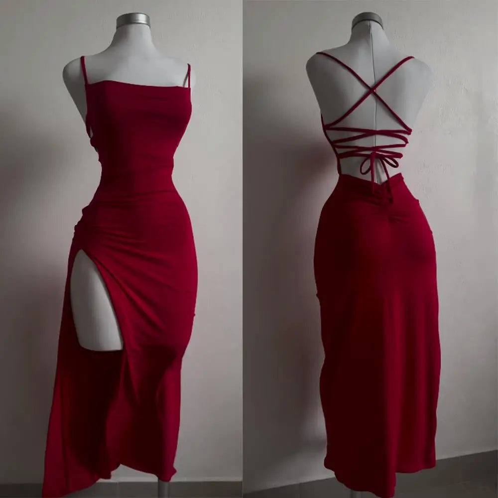 Women' Summer Sheath Dress™ Halter Strap Bag Hip Dress