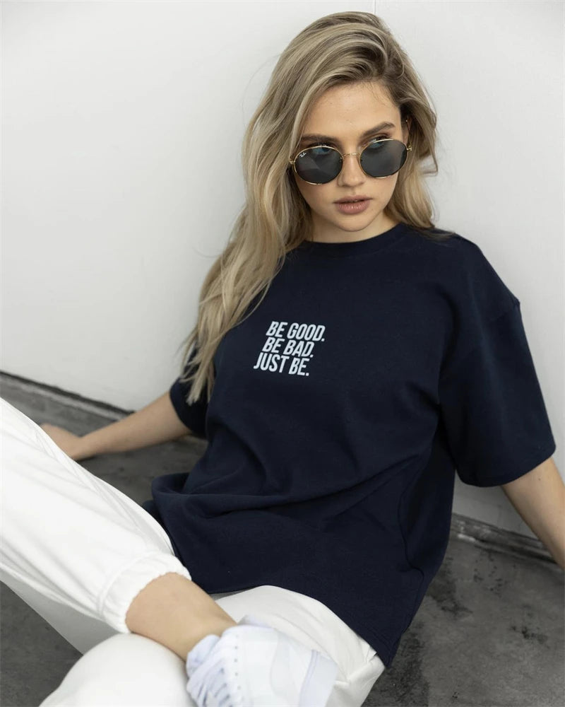 Women's Hirsionsan Simple Loose Letter Printed T-shirt™ Soft Short Sleeve Basic Tees