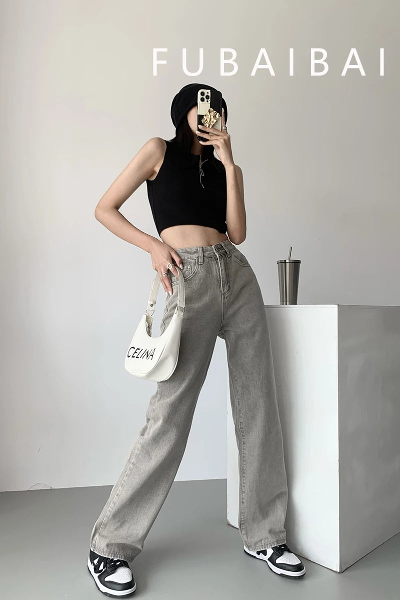 Women's Jeans™ High Waist Vintage Straight Baggy Denim Pants