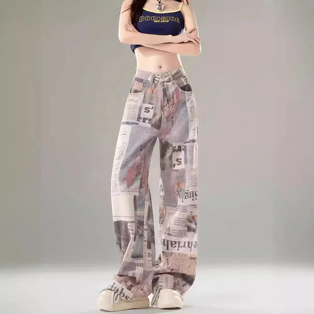 Women's Vintage High-waisted Slimming Jeans™ Straight Wide-leg Slim Fit Pants