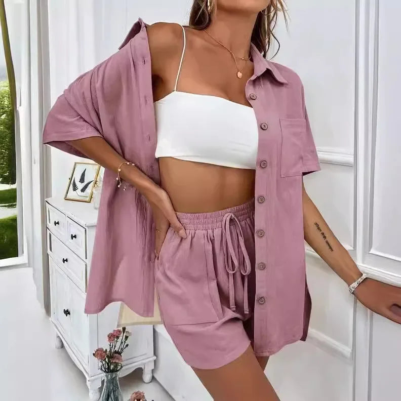 Women's Cotton Shorts Set™ Summer Simple Design Clothes