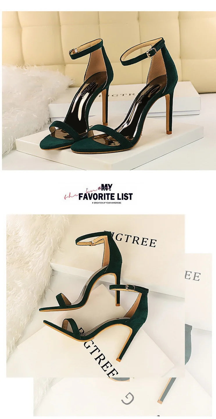 Women's Summer High Heels™ Velvet Surface One-band Ankle Cool Pu High Heels