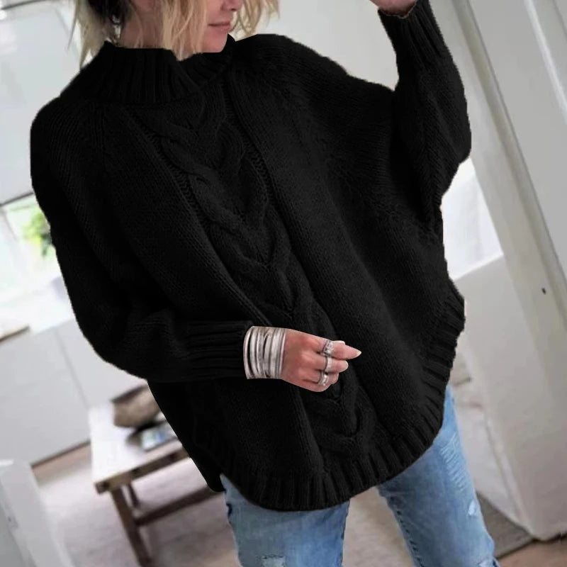 Women's Vintage Inspired Sweater™ Loose Fit High Neck Pullover