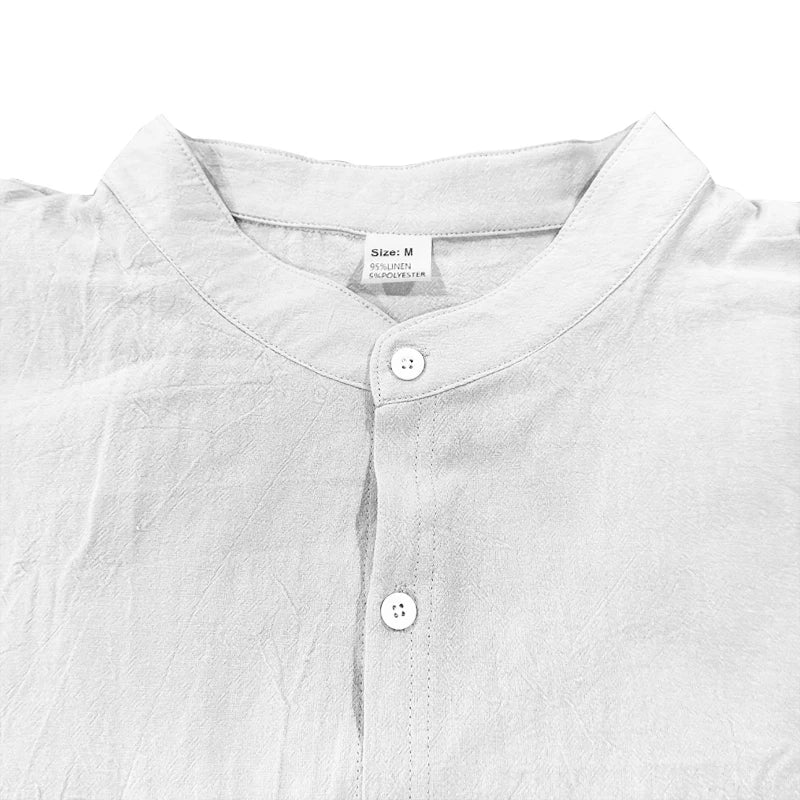 Men's Casual Linen Suit™ Long Sleeve Crew Neck T-shirt +Loose Fit Pants