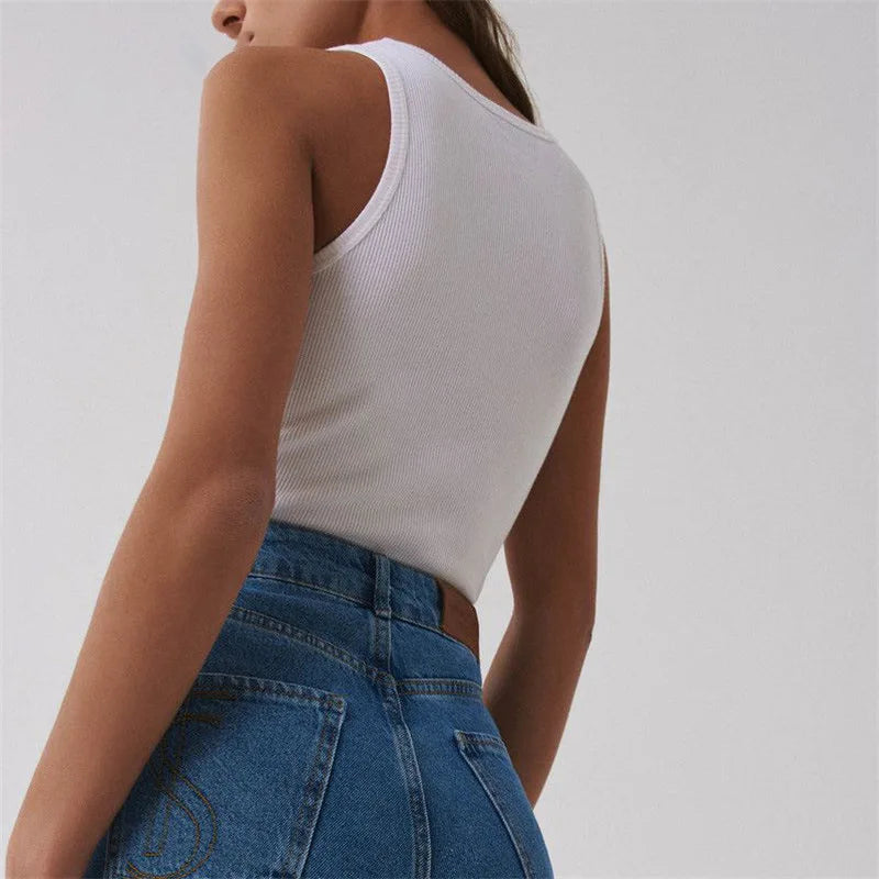 Women's Shirt™ Ribbed Knitted Summer Off Shoulder Tank Top