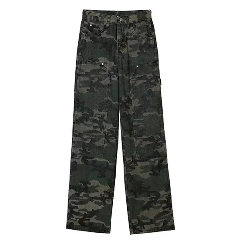 Women's Hip Hop Street Style American Camouflage Jeans™ Wide Leg Loose Fit Pants