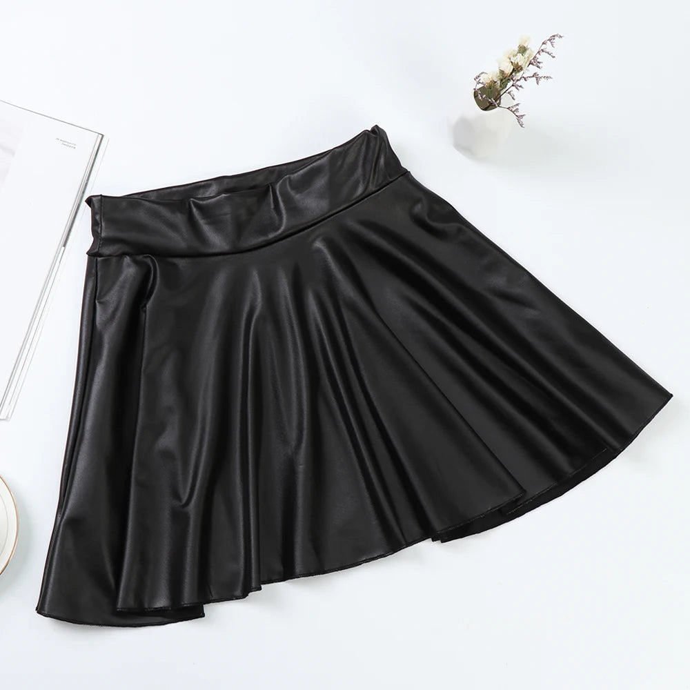 Women's Faux Leather Skirts™ High Waist Elastic Short Skirt