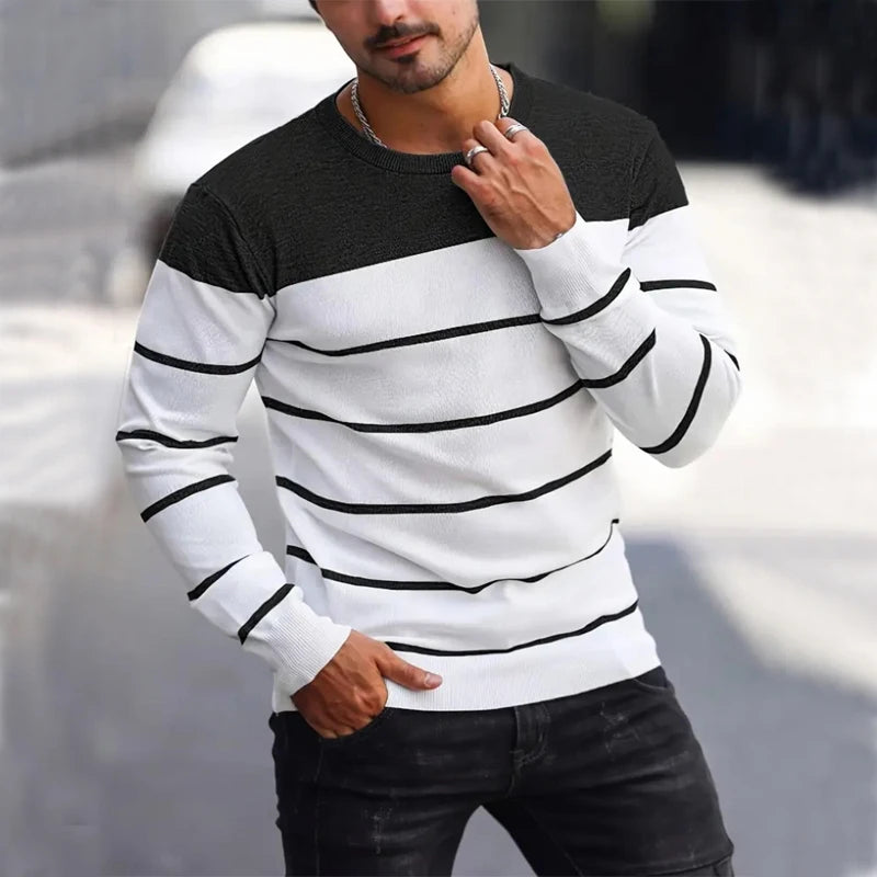 Men's Sweater™ O-neck Cotton Pullover Striped Knitted Sweaters
