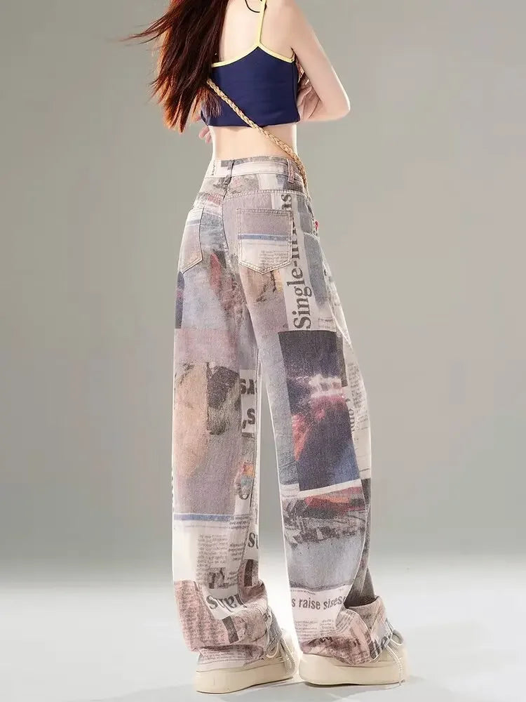 Women's Vintage High-waisted Slimming Jeans™ Straight Wide-leg Slim Fit Pants