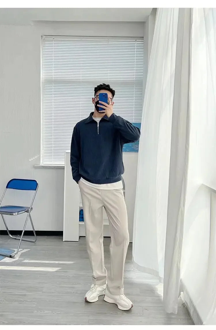 Men's Half-zip Up Sweatshirt™ Vintage Loose Fit Casual Design