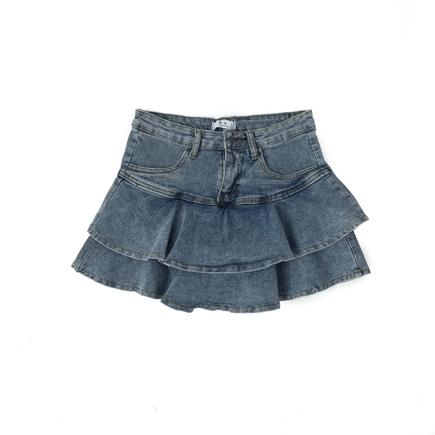 Women's Denim Skirt™ High-Waisted Double Denim Stretch Slimming A-Line Skirt