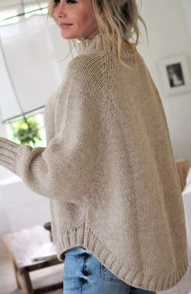 Women's Vintage Inspired Sweater™ Loose Fit High Neck Pullover