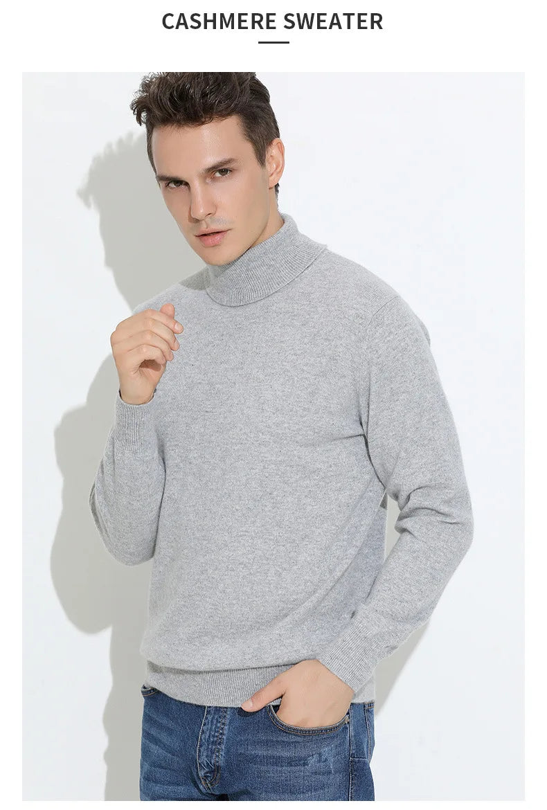 Men's Sweater™ Turtleneck Cashmere Cotton Blend Knitted Pullover